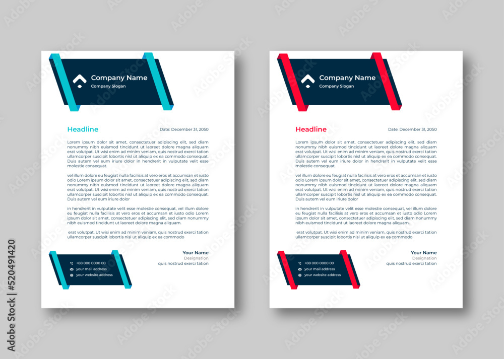 Obraz premium Creative corporate modern business letterhead design