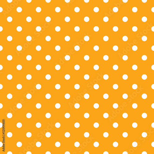 Oktoberfest orange and white polkadot background. Holiday wrapping print. Bavarian traditional texture. Octoberfest seamless pattern. Germany traditional wallpaper. Vector color illustration.