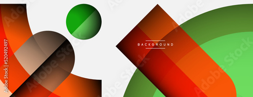 Trendy shapes, color minimal design composition, lines and shadows for wallpaper banner background or landing page