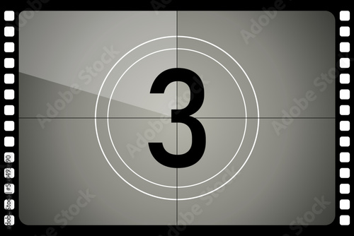 Countdown frames set. Number three - 3