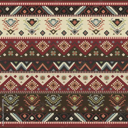 Carpet pattern. Seamless geometry. Western handmade saddle blanket rug pattern, Aztec,