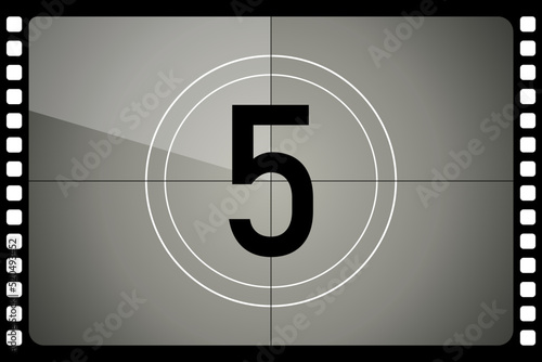 Countdown frames set. Number five - 5