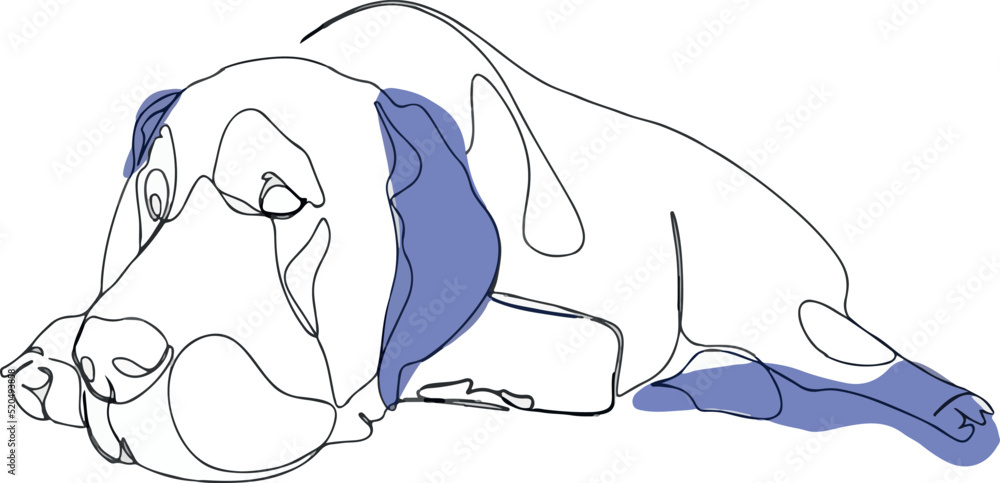 Obraz premium illustration of the dog, drawing on a white background