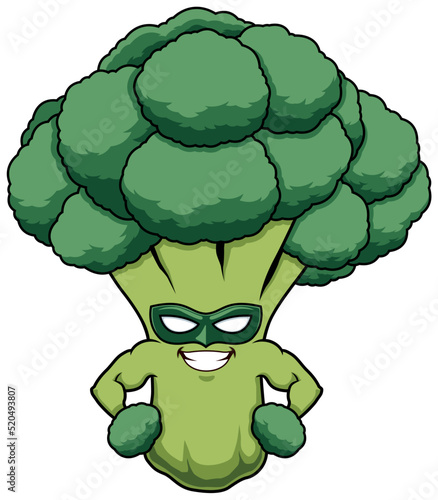 Broccoli Superhero Mascot