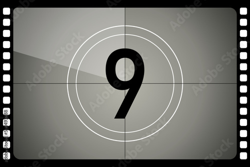 Countdown frames set. Number nine - 9