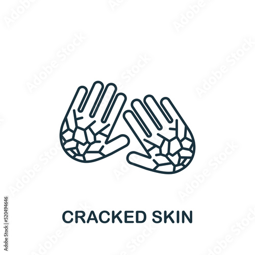 Cracked Skin icon. Monochrome simple Allergy icon for templates, web design and infographics