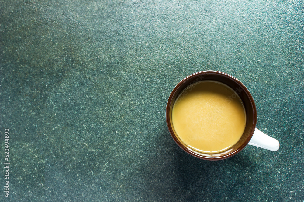 top view of coffee on table homemade drink concept top view of coffee on table homemade drink concept