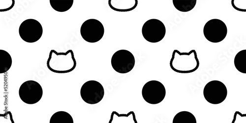 cat seamless pattern calico kitten vector head neko breed character cartoon face pet repeat wallpaper tile background animal doodle illustration scarf isolated design