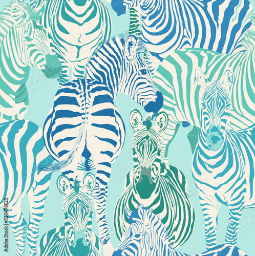 Zebra seamless pattern on  background color  Safari Wildlife  Animal