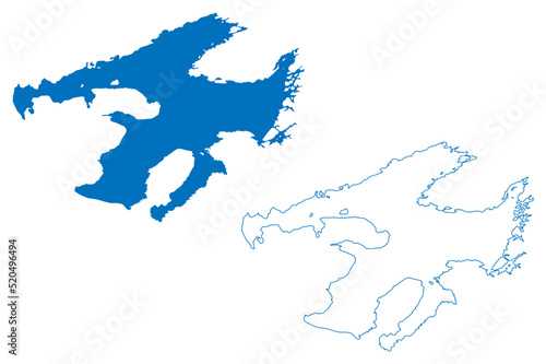 Great Bear Lake (Canada, North America) map vector illustration, scribble sketch map