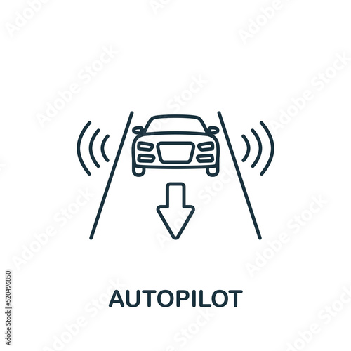 Autopilot icon. Monochrome simple Artificial Intelligence icon for templates, web design and infographics