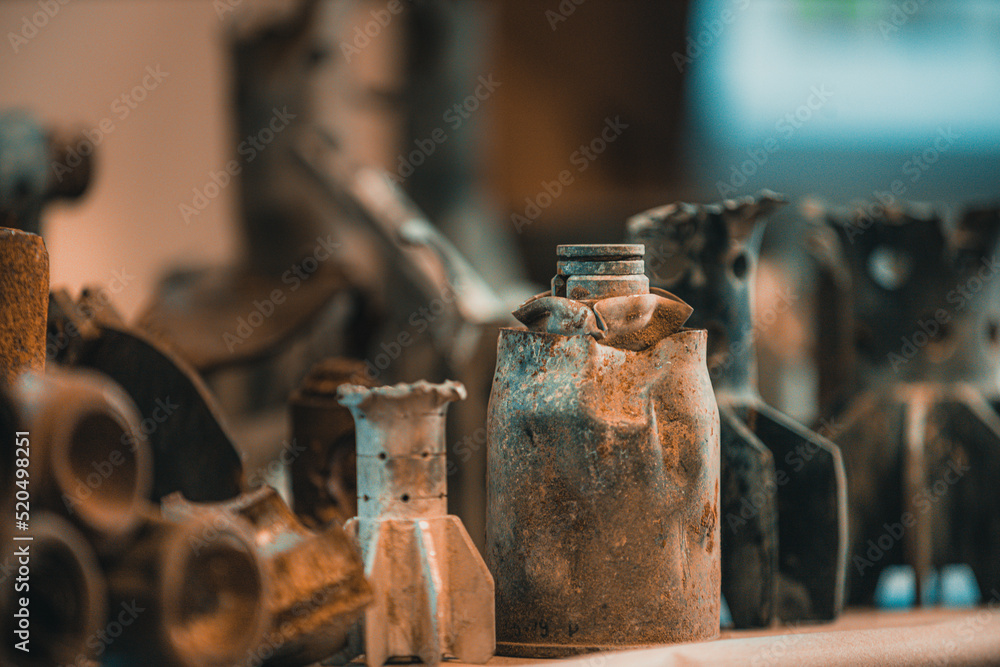 Empty brass cartridges of different caliber Empty brass cartridges of different caliber