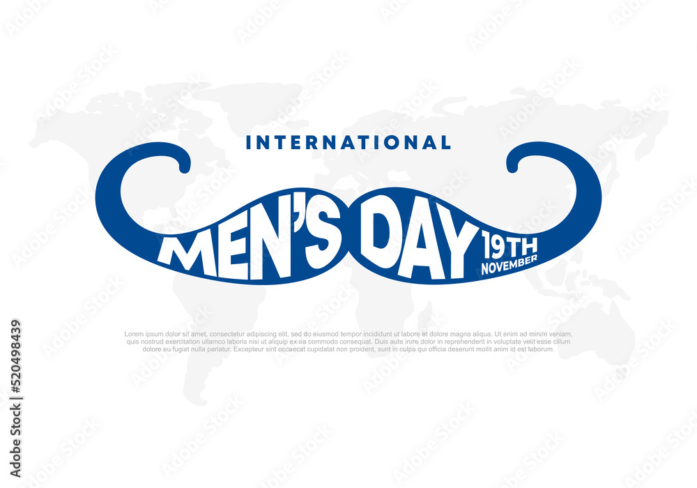 Men day background banner poster with big moustache on white color. Men day background banner poster with big moustache on white color.