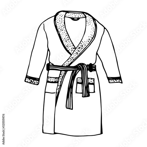 Vector element is a home terry dressing gown.