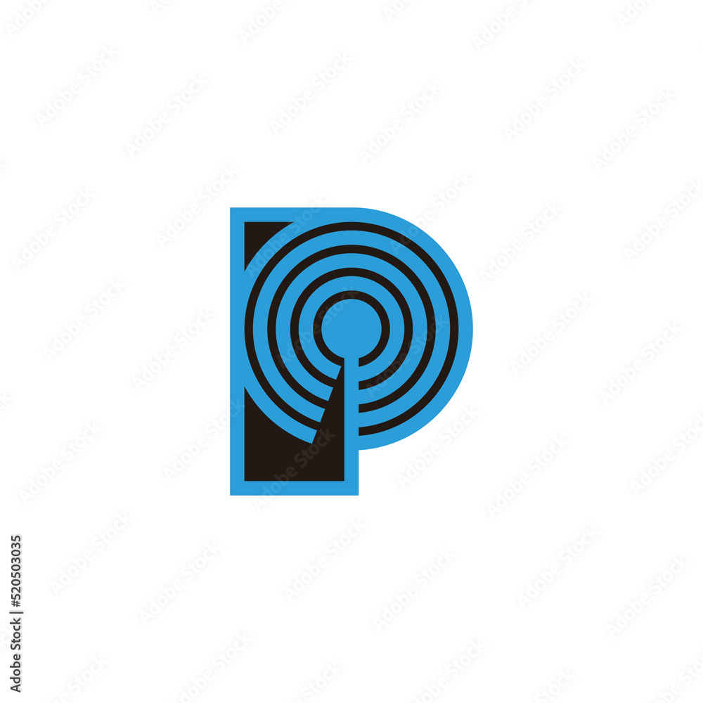 letter p radio signal aerial tower antenna symbol logo vector letter p radio signal aerial tower antenna symbol logo vector
