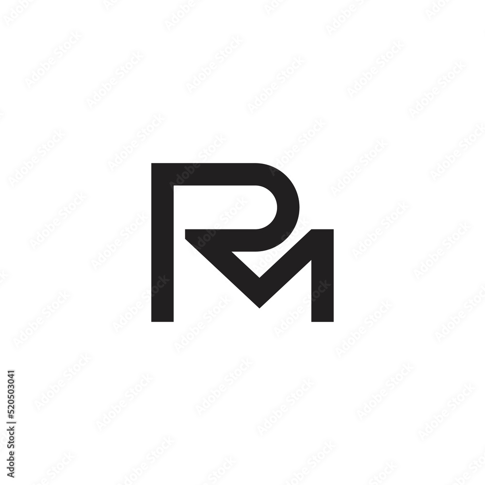 Fototapeta premium letter rm simple linked geometric line logo vector