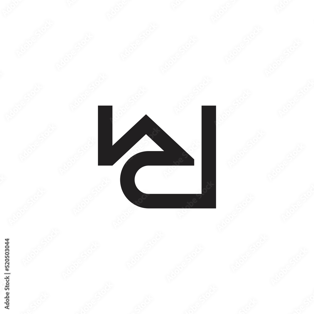 abstract letter wd simple line logo vector abstract letter wd simple line logo vector