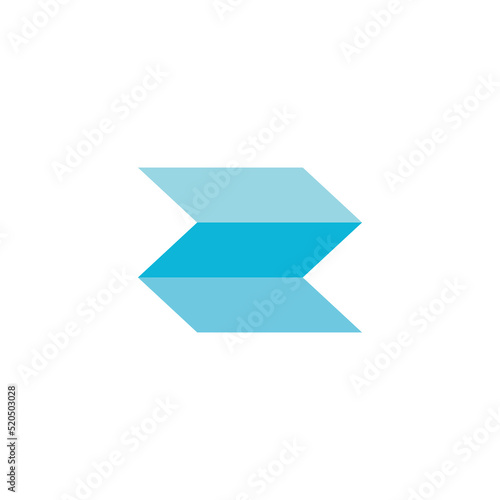 Free Download blue paper fold arrow 3d gradient flat logo vector - GFXLoad