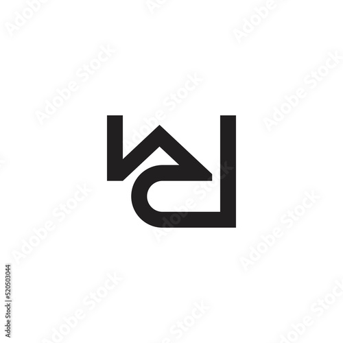 Free Download abstract letter wd simple line logo vector - GFXLoad