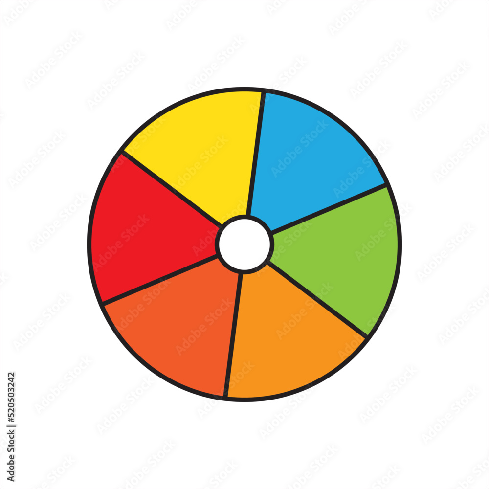 Obraz premium Colorful children ball icon. Flat illustration of colorful children ball vector icon for web isolated on baby blue background