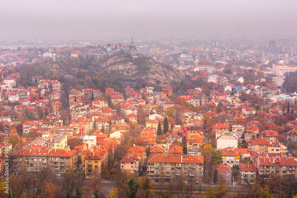 Cityscape of Plovdiv, Bulgaria in autumn