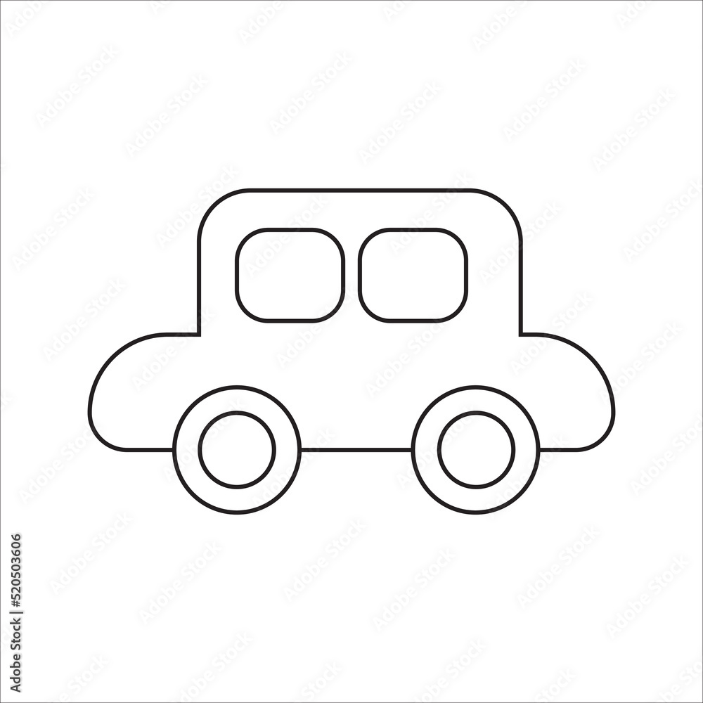 car kids toy isolated icon isolated on white background car kids toy isolated icon isolated on white background