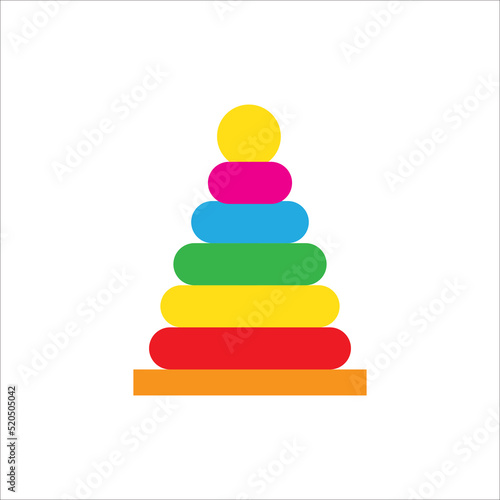 Colorful pyramid toy.Vector illustration isolated on a white background