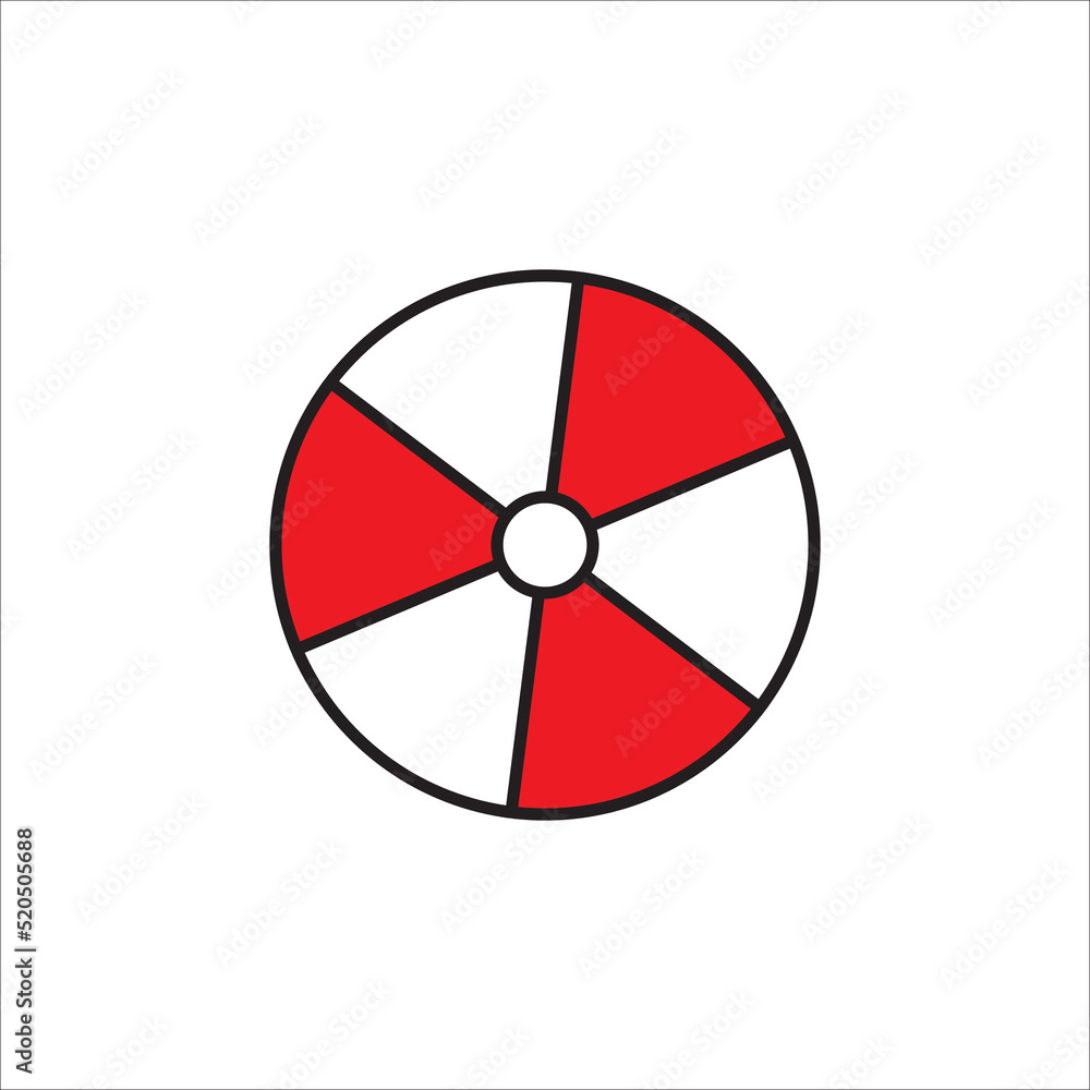 Obraz premium Colorful children ball icon. Flat illustration of colorful children ball vector icon for web isolated on baby blue background