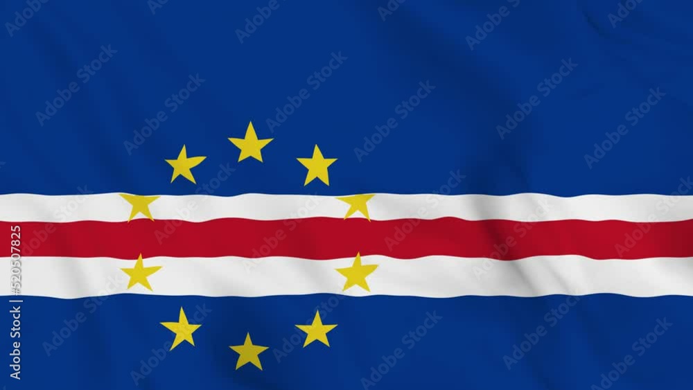 realistic Republic of Cabo Verde, cape verde, waving flag. smooth 4k video seemless loop realistic Republic of Cabo Verde, cape verde, waving flag. smooth 4k video seemless loop