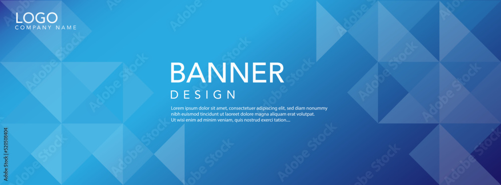 Obraz premium Abstract blue background with triangles, Blue banner
