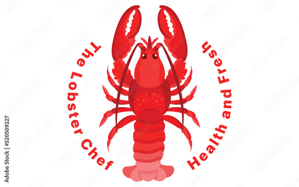 Red lobster logo, Modern flat Lobster, Seafood Icon, Seafood restaurant