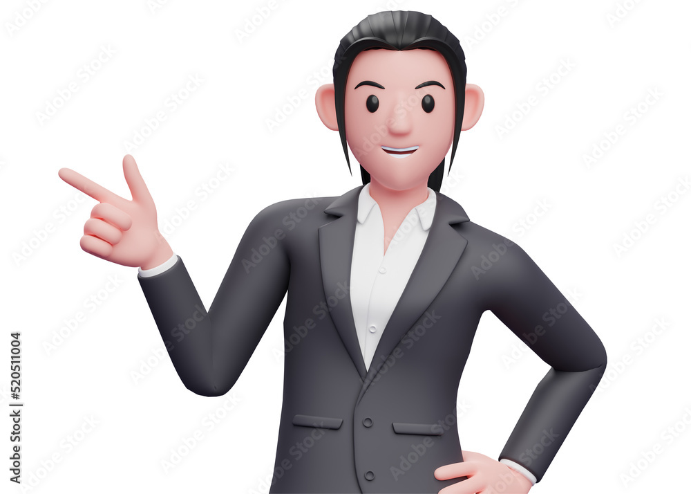 business woman in formal suit pointing gun finger to the left, business woman in formal suit pointing illustration business woman in formal suit pointing gun finger to the left, business woman in formal suit pointing illustration