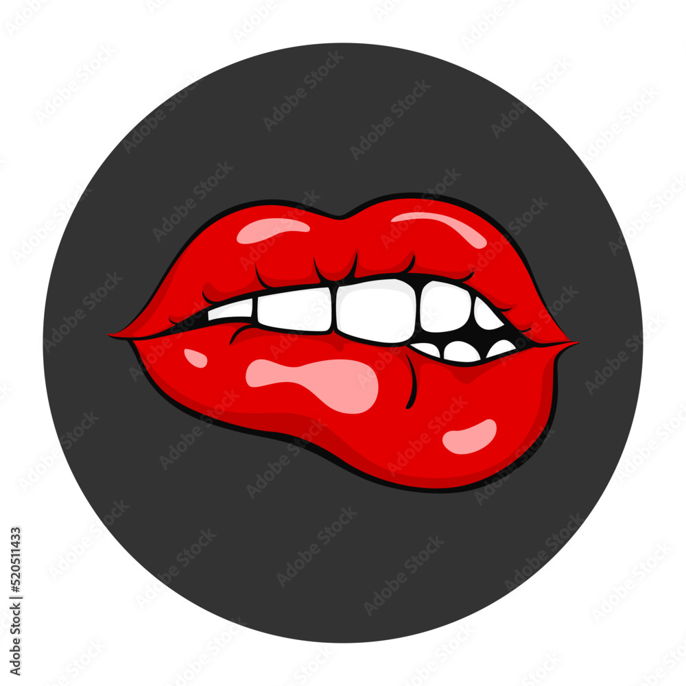 Woman biting her lips. Sexy female avatar. Vector illustration. Woman biting her lips. Sexy female avatar. Vector illustration.