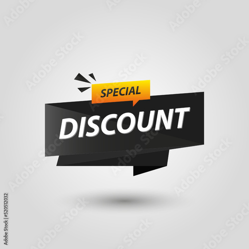 discount label on orange background