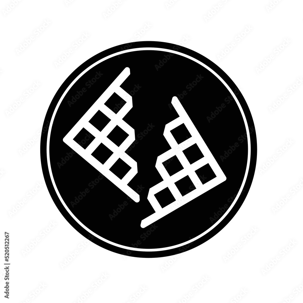 Waffle Silhouette. Black and White Icon Design Element on Isolated White Background Waffle Silhouette. Black and White Icon Design Element on Isolated White Background
