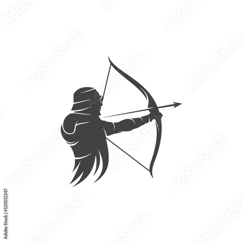 Archery man logo design vector template