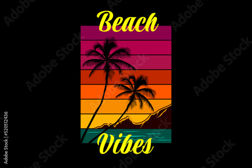Beach Vibes Retro Vintage Landscape Design