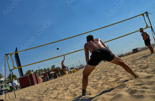 technical details of a beach volleyball match
