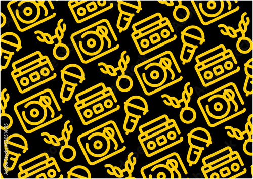 Hip hop pattern background for graphic design.A-size horizontal.