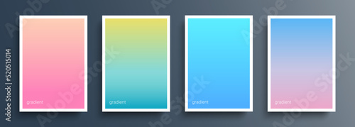 Set of color backgrounds with light soft color gradient for your creative graphic design. Summer colors. Vector illustration.