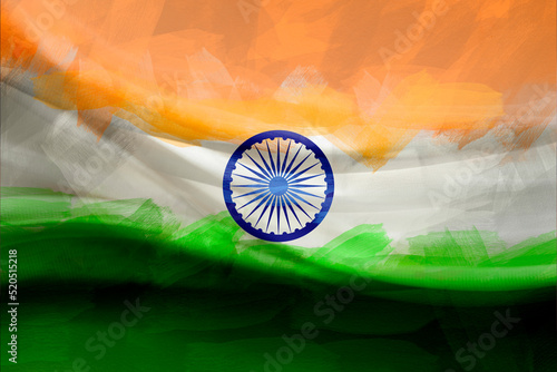 Independence day concept : indian flag on cloth photo