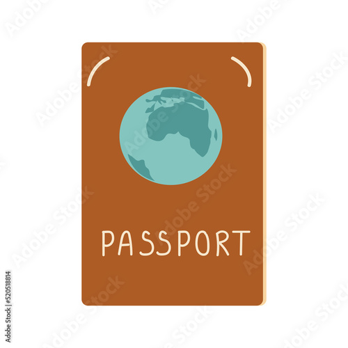 International passport. Cute cartoon style vector illustration.