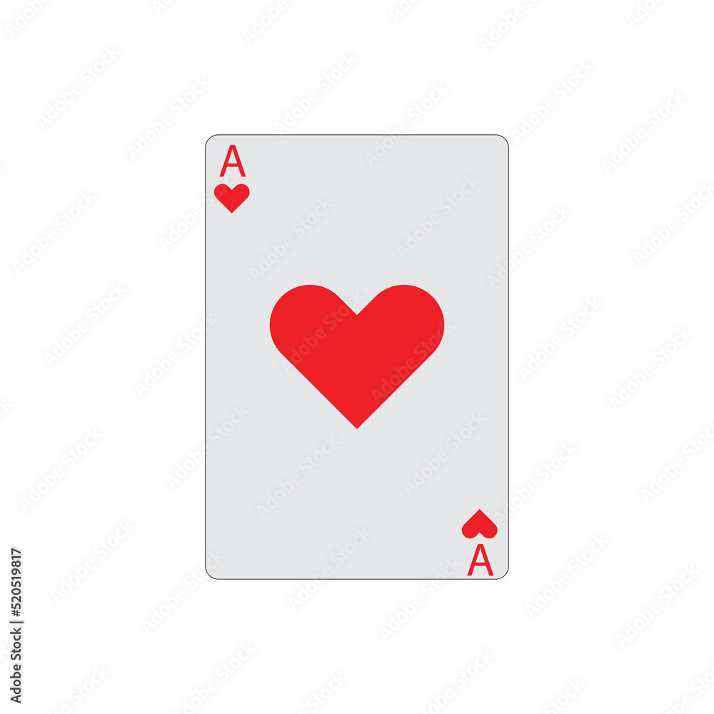 ace of hearts playing card casino gamble vector illustration ace of hearts playing card casino gamble vector illustration