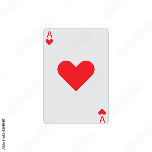 ace of hearts playing card casino gamble vector illustration