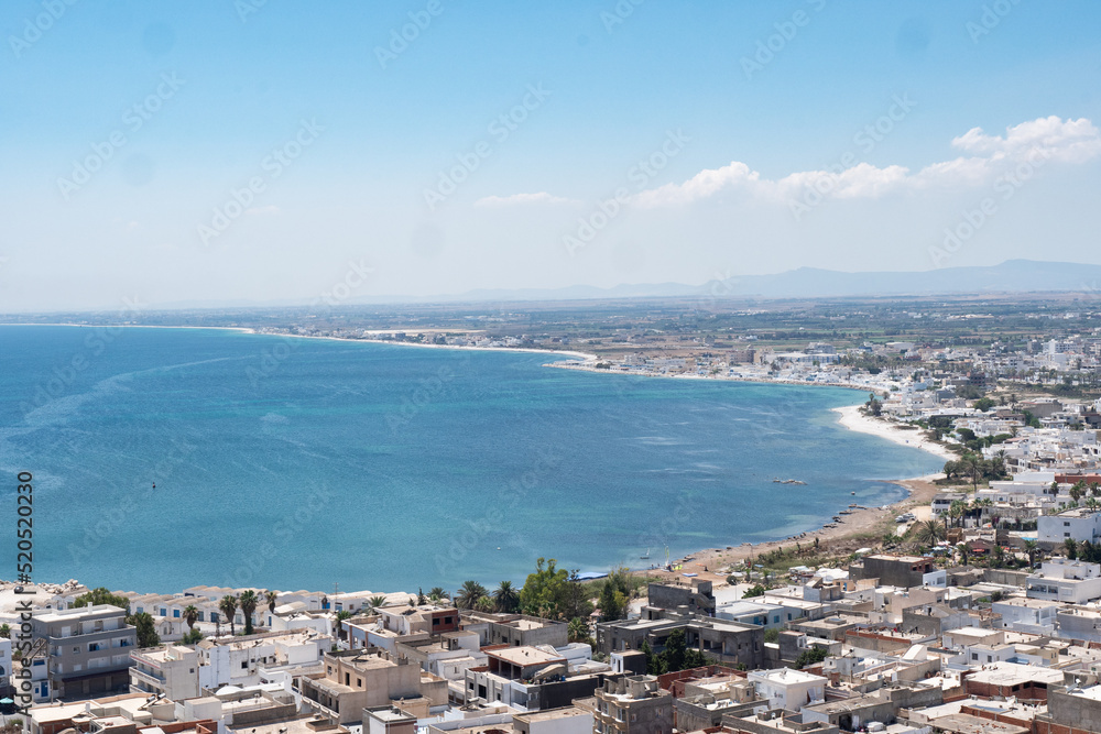 Top view of the bay of the mediterranean city of Kelibia, Tunisia