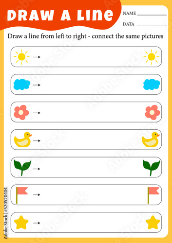 Trace the dotted lines from animals to food. Connect the dots  education game for children. Worksheet for preschoolers