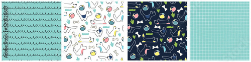 Photography Seamless patterns set with funny dogs playing