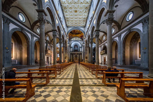 The interior of the Basilica di San Lorenzo