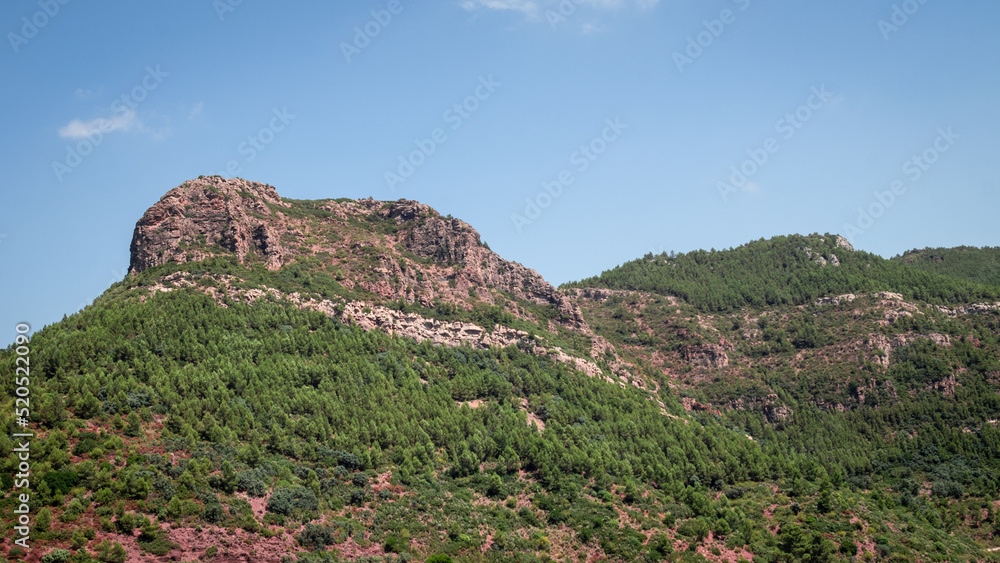 Mountains, rocks and landscapes of the Sierra Calderona natural national park in the community of Valencia Spain.