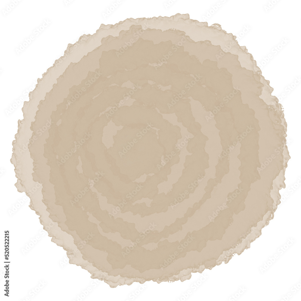 Brown clay watercolor circle stroke element Brown clay watercolor circle stroke element
